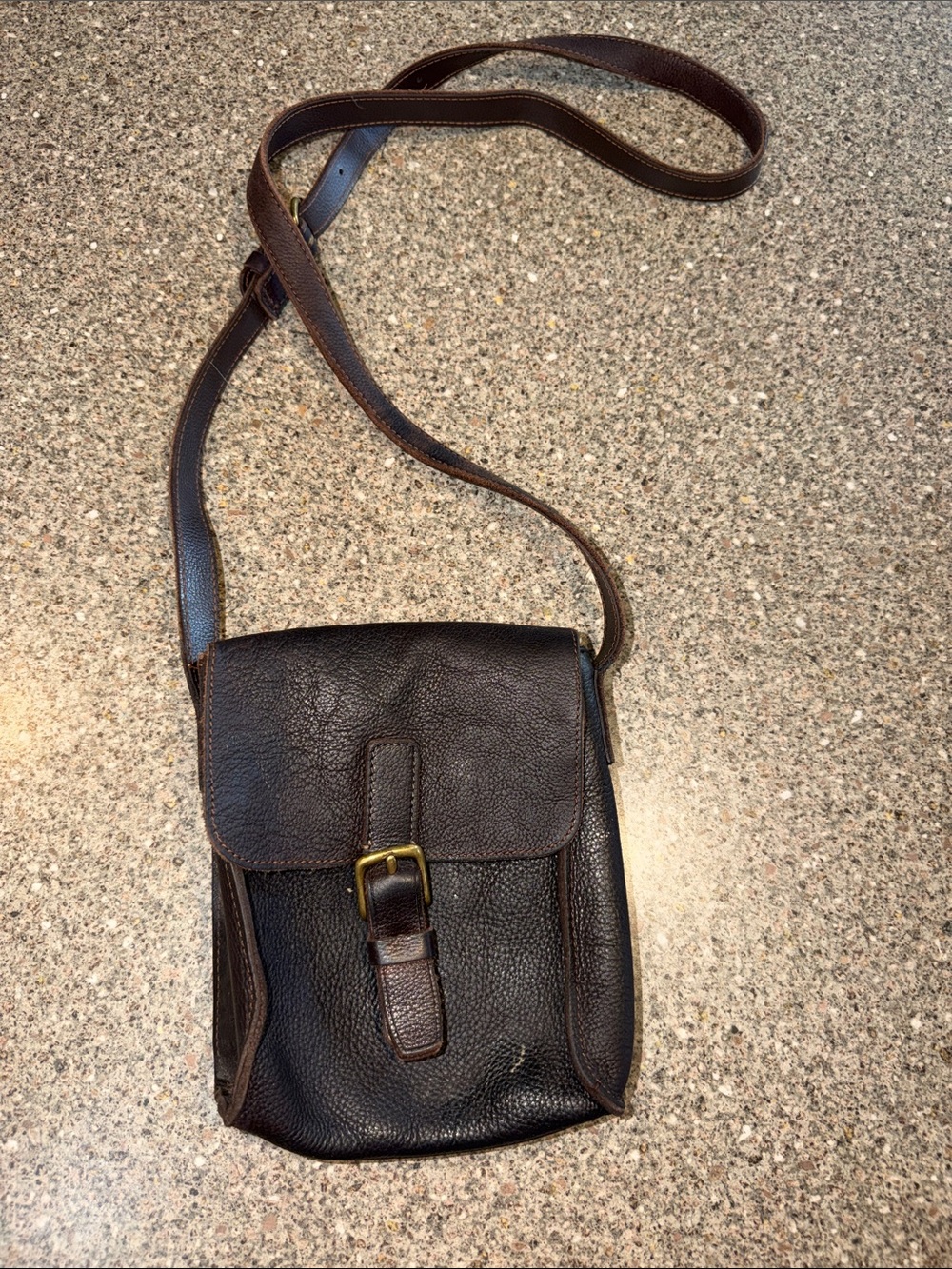 Vintage GAP Dark Brown Leather Messenger Crossbody
